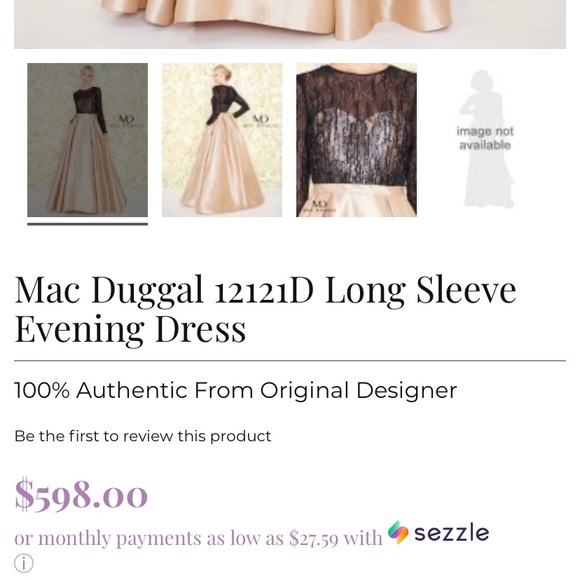 Mac Duggal formal black jeweled and champagne gown - Picture 5 of 5